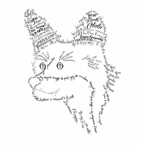 French Fox White Modern Wood Framed Art Print by De Lauzun, Marion