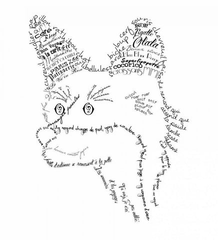 French Fox Black Ornate Wood Framed Art Print with Double Matting by De Lauzun, Marion