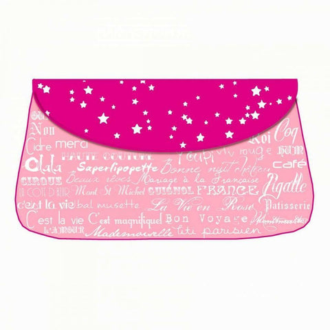 Pink Paris Purse Black Modern Wood Framed Art Print by De Lauzun, Marion