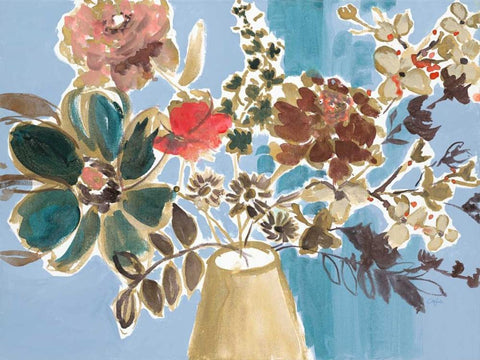 Lulus Bouquet Black Ornate Wood Framed Art Print with Double Matting by Sandland, Colleen