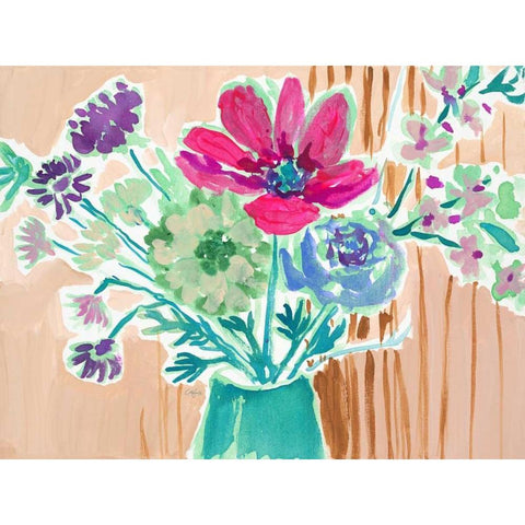 Bellas Bouquet Black Modern Wood Framed Art Print with Double Matting by Sandland, Colleen