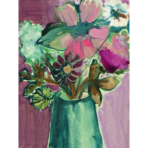 Charlottes Garden, Still Life 1 White Modern Wood Framed Art Print by Sandland, Colleen