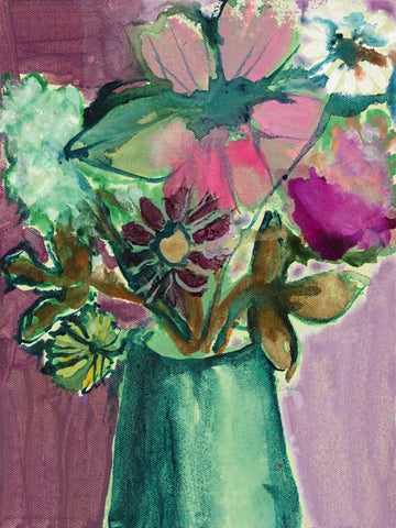 Charlottes Garden, Still Life 1 Black Ornate Wood Framed Art Print with Double Matting by Sandland, Colleen