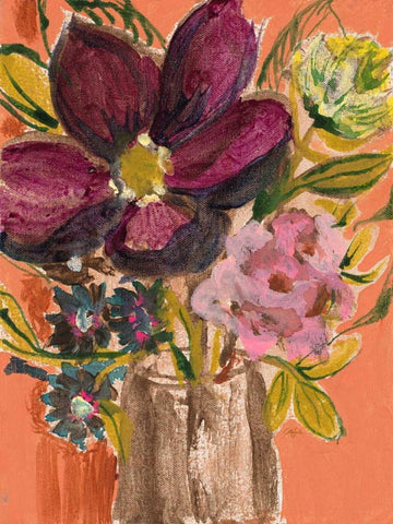 Charlottes Garden, Still Life 2 Black Ornate Wood Framed Art Print with Double Matting by Sandland, Colleen