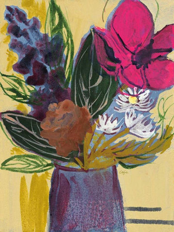 Charlottes Garden, Still Life 3 White Modern Wood Framed Art Print with Double Matting by Sandland, Colleen