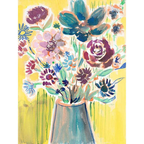 Awash In Flowers, Still Life Black Modern Wood Framed Art Print with Double Matting by Sandland, Colleen