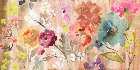Awash in FLowers Black Ornate Wood Framed Art Print with Double Matting by Sandland, Colleen