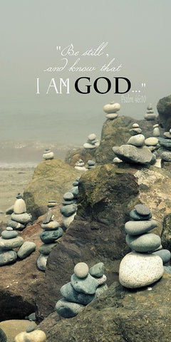 I AM God Black Ornate Wood Framed Art Print with Double Matting by Dickinson, Robin