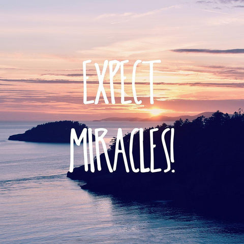 Expect Miracles White Modern Wood Framed Art Print by Dickinson, Robin