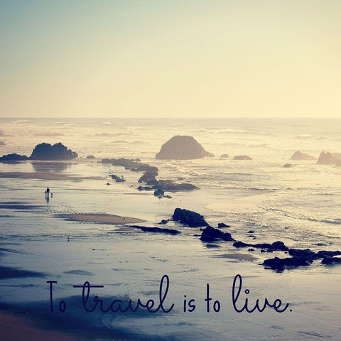 To Travel Is To Live Black Ornate Wood Framed Art Print with Double Matting by Dickinson, Robin