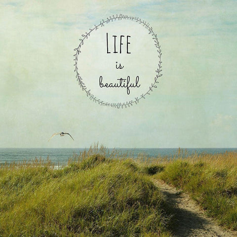 Life Is Beautiful White Modern Wood Framed Art Print by Dickinson, Robin