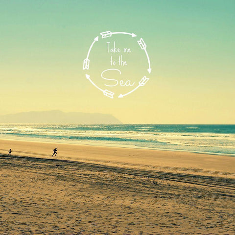 Take Me To The Sea White Modern Wood Framed Art Print by Dickinson, Robin