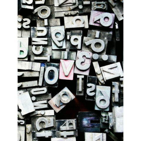 Text Block Love Black Modern Wood Framed Art Print by Dickinson, Robin