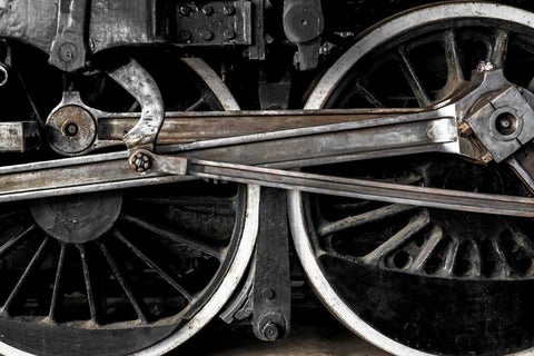 Industrial Track 2 White Modern Wood Framed Art Print with Double Matting by Mark Spowart Photography