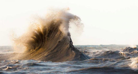 Rogue Wave White Modern Wood Framed Art Print with Double Matting by Mark Spowart Photography