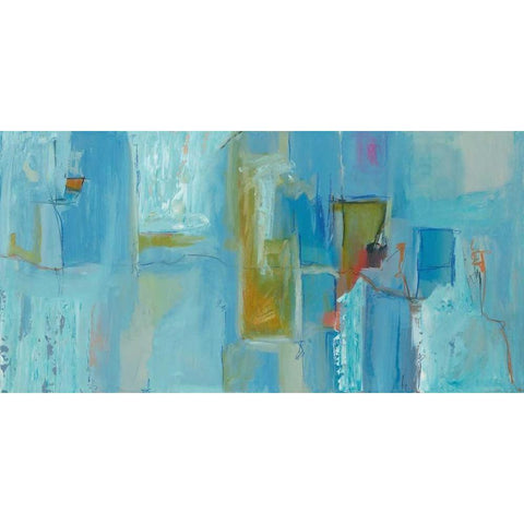 Morning Commute Black Modern Wood Framed Art Print by Aubrey