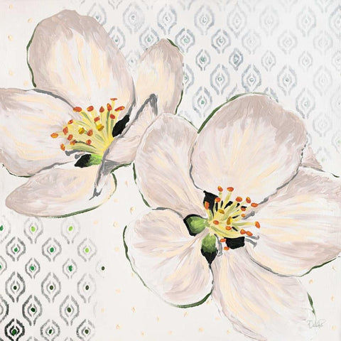 New Moroccan Blossom Black Ornate Wood Framed Art Print with Double Matting by Walela R.