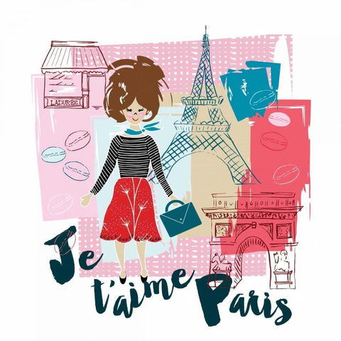 J taime Paris White Modern Wood Framed Art Print by Esther Bley Designs