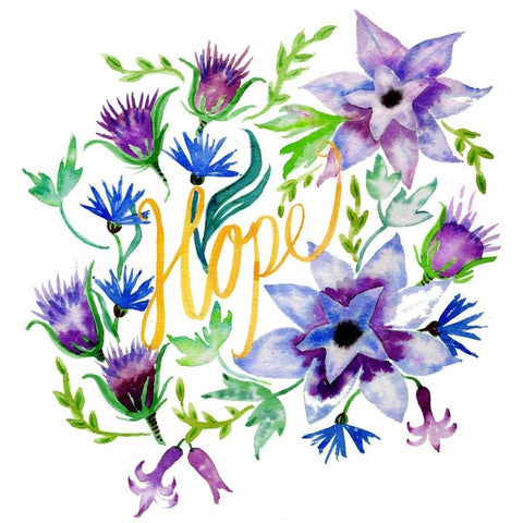 Hope, Enchanted Garden Black Modern Wood Framed Art Print by Esther Bley Designs