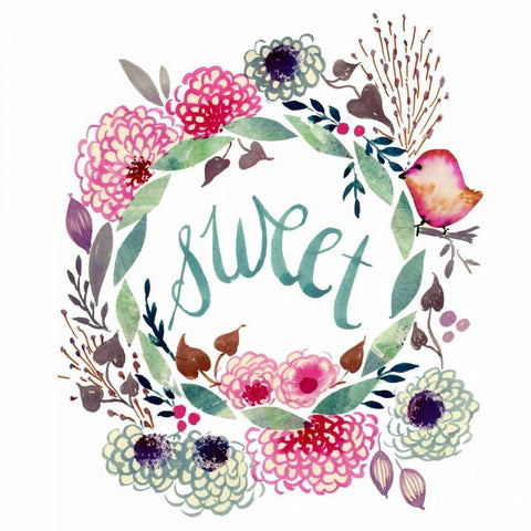 Sweet! Gold Ornate Wood Framed Art Print with Double Matting by Esther Bley Designs