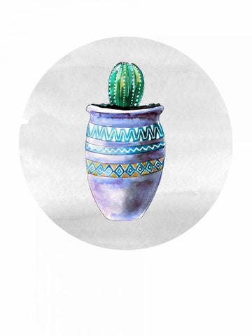 Mojave Cactus 1 White Modern Wood Framed Art Print with Double Matting by Smith, Crystal