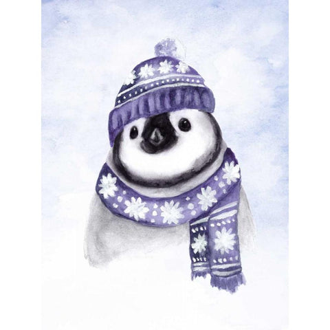 Baby Pinguin White Modern Wood Framed Art Print by Barckholtz, Lindsay