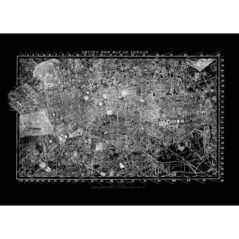 London Map Circa 1860 Gold Ornate Wood Framed Art Print with Double Matting by Adam Shaw Cartography