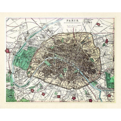 Paris Vintage White Modern Wood Framed Art Print by Adam Shaw Cartography