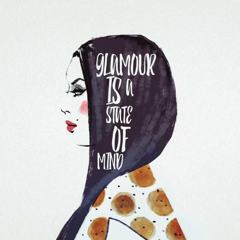 Glamour Is A State Of Mind Black Ornate Wood Framed Art Print with Double Matting by Rossi, Giulio