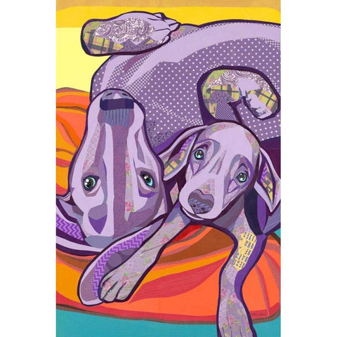 Puppy Love Black Modern Wood Framed Art Print by Paper Pictures By Laura