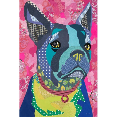 Boston Blue Black Modern Wood Framed Art Print by Paper Pictures By Laura