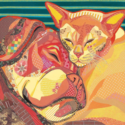 Best Friends White Modern Wood Framed Art Print with Double Matting by Paper Pictures by Laura