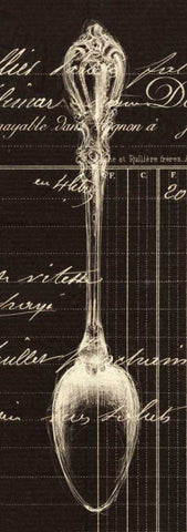Spoon Document Black Ornate Wood Framed Art Print with Double Matting by Z Studio