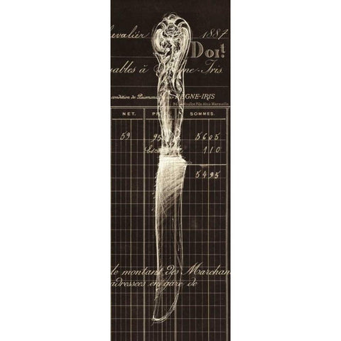 Knife Document Gold Ornate Wood Framed Art Print with Double Matting by Z Studio