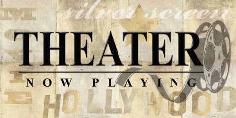 Home Theatre White Modern Wood Framed Art Print with Double Matting by Z Studio