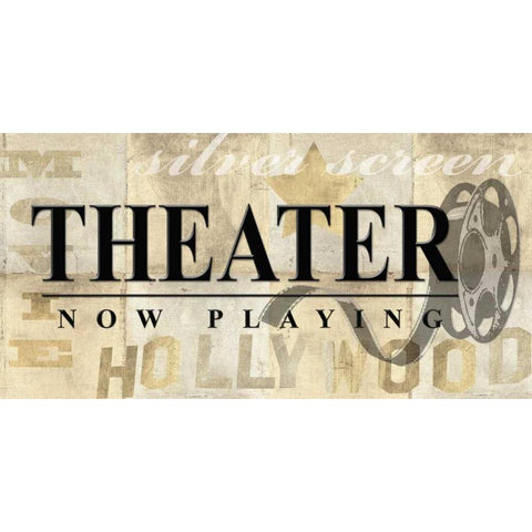 Home Theatre Gold Ornate Wood Framed Art Print with Double Matting by Z Studio