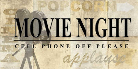 Movie Night Black Ornate Wood Framed Art Print with Double Matting by Z Studio