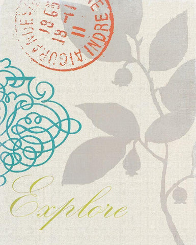 EXPLORE NATURE White Modern Wood Framed Art Print with Double Matting by Z Studio