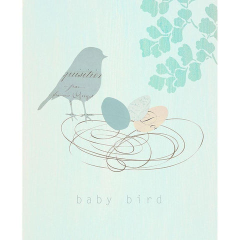 BABY BIRD Black Modern Wood Framed Art Print by Z Studio