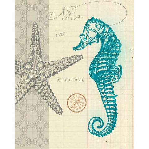 Sea Life 2 Black Modern Wood Framed Art Print by Z Studio