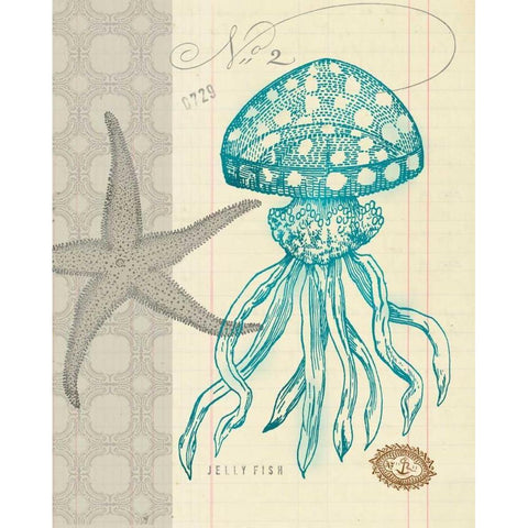 Sea Life 3 Black Modern Wood Framed Art Print by Z Studio