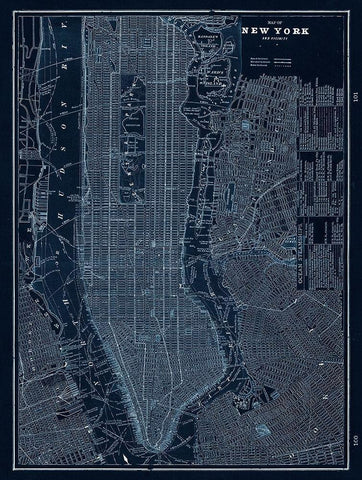 NYC Blues Black Ornate Wood Framed Art Print with Double Matting by Z Studio