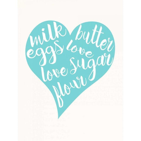 Love, Sugar, Milk Eggs Black Modern Wood Framed Art Print by Z Studio