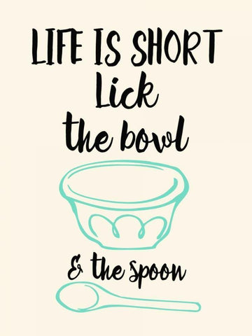 Lick The Bowl and The Spoon Black Ornate Wood Framed Art Print with Double Matting by Z Studio