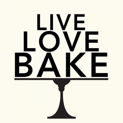 Live Love Bake White Modern Wood Framed Art Print by Z Studio