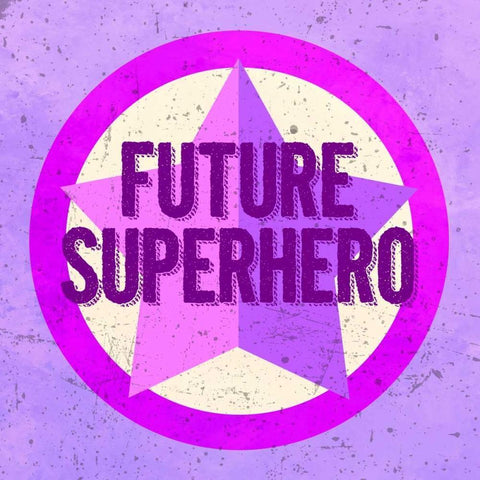 Furture Superhero Pink Black Ornate Wood Framed Art Print with Double Matting by Z Studio