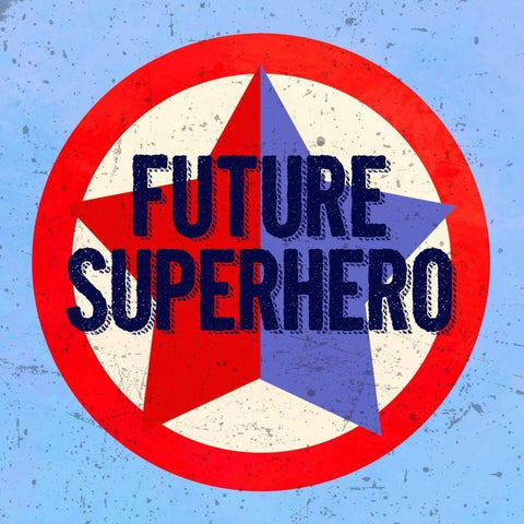 Future Superhero Black Modern Wood Framed Art Print with Double Matting by Z Studio