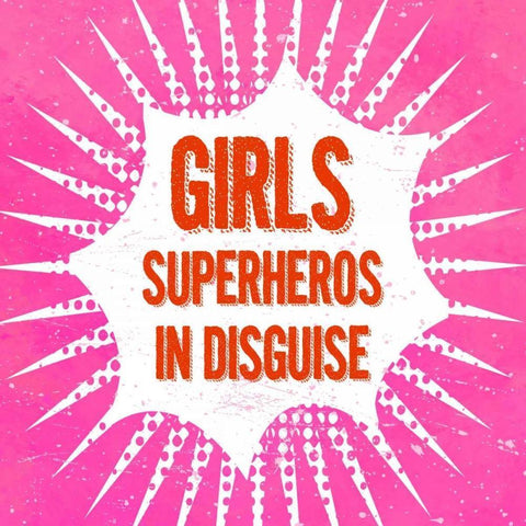 Girls, Superheros in Disguise Black Modern Wood Framed Art Print with Double Matting by Z Studio