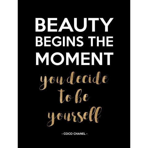 Be Yourself, Gold White Modern Wood Framed Art Print by Z Studio