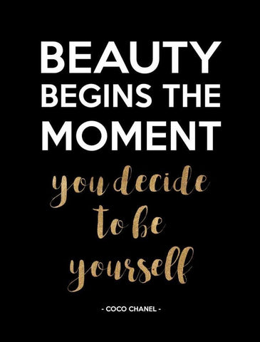 Be Yourself, Gold White Modern Wood Framed Art Print with Double Matting by Z Studio